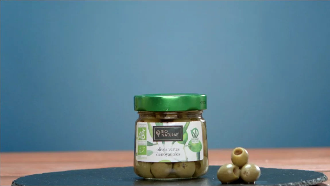Bio MĂSLINE VERZI FĂRĂ SÂMBURI - BIONATURAE, 185gr