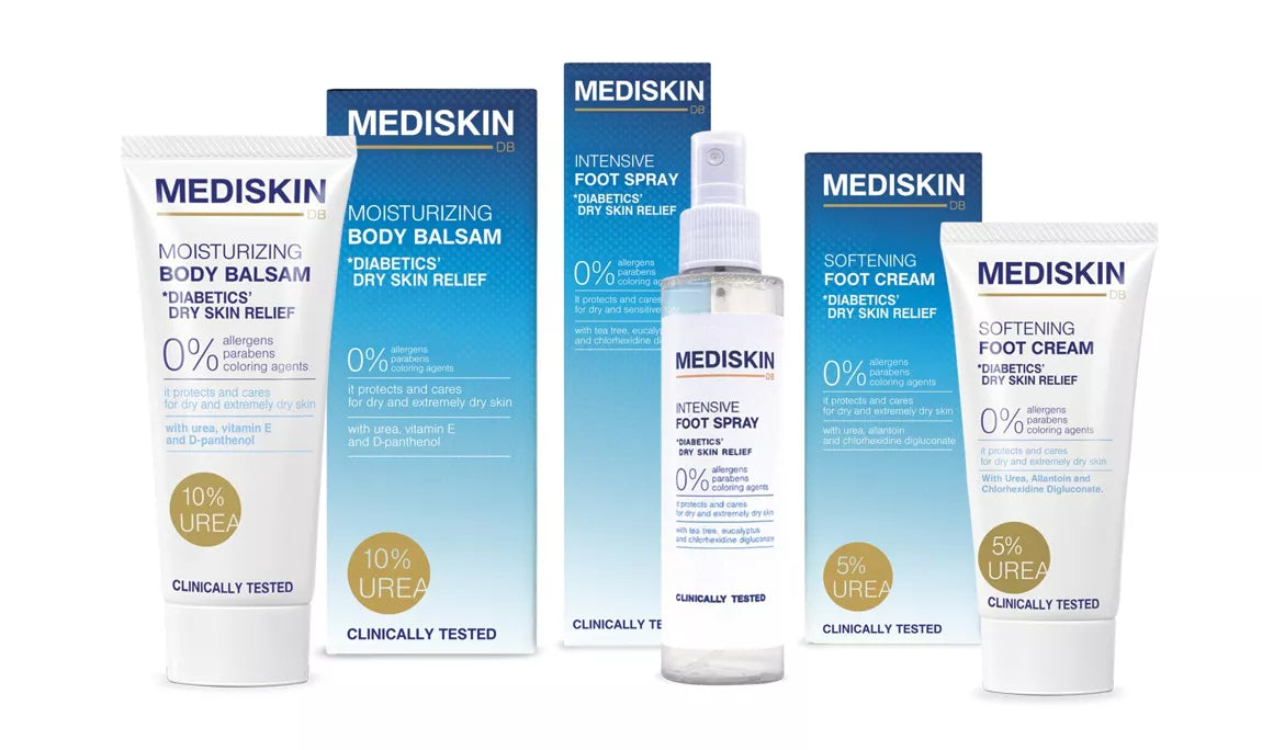 Cremă de Picioare - Formulă pentru Diabetici TESTAT CLINIC Urea (5%) Mediskin 75 ml
