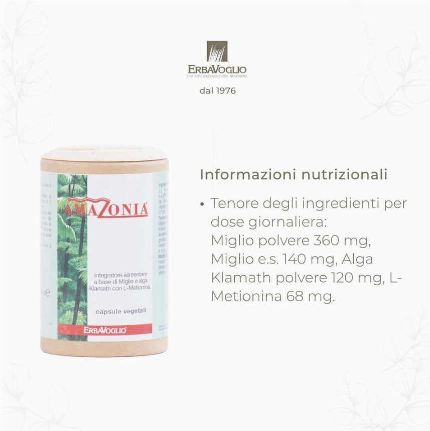 AMAZONIA - pentru bunăstarea unghiilor și a părului – 60capsule – produs Italia