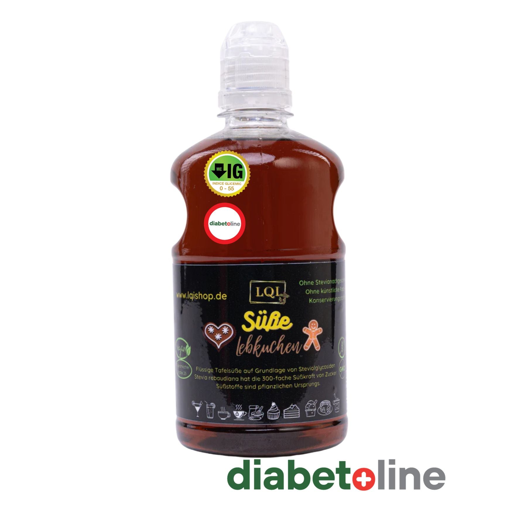 Sirop de Stevia cu aroma de TURTA DULCE - indice glicemic scăzut 650 ML