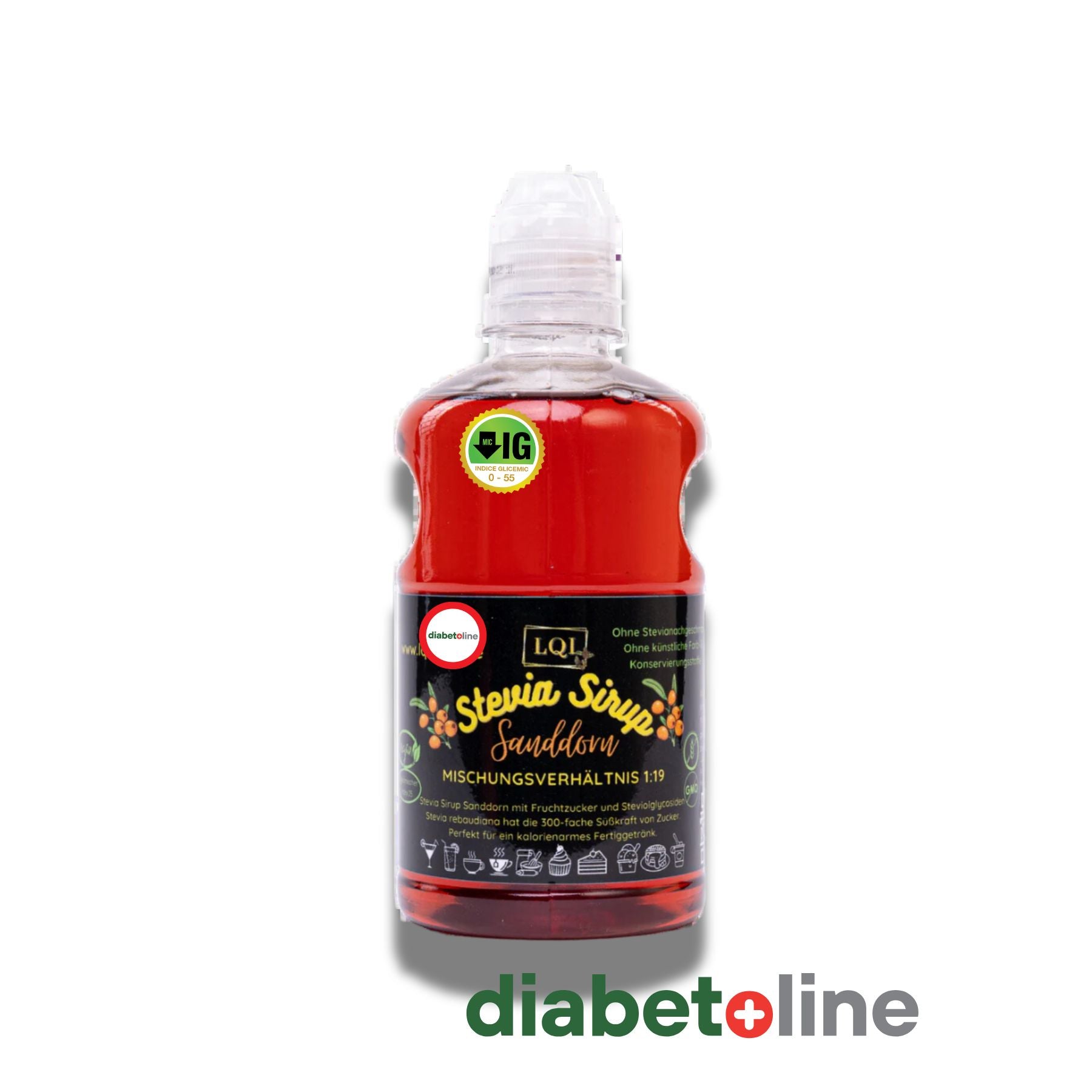 Sirop pentru diabetici cu aromă CĂTINĂ -cu indice glicemic scăzut- 500ml - produs in Germania