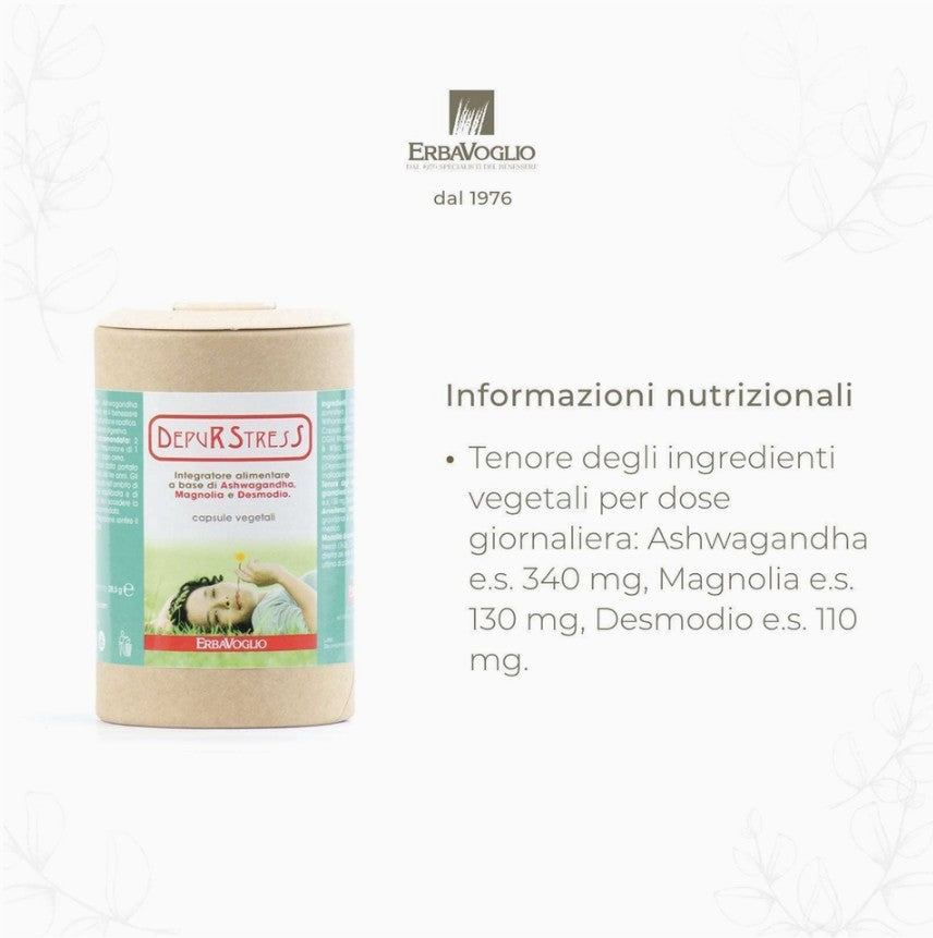 DEPUR STRESS- relaxare și bunăstare mentală – 60capsule – produs Italia