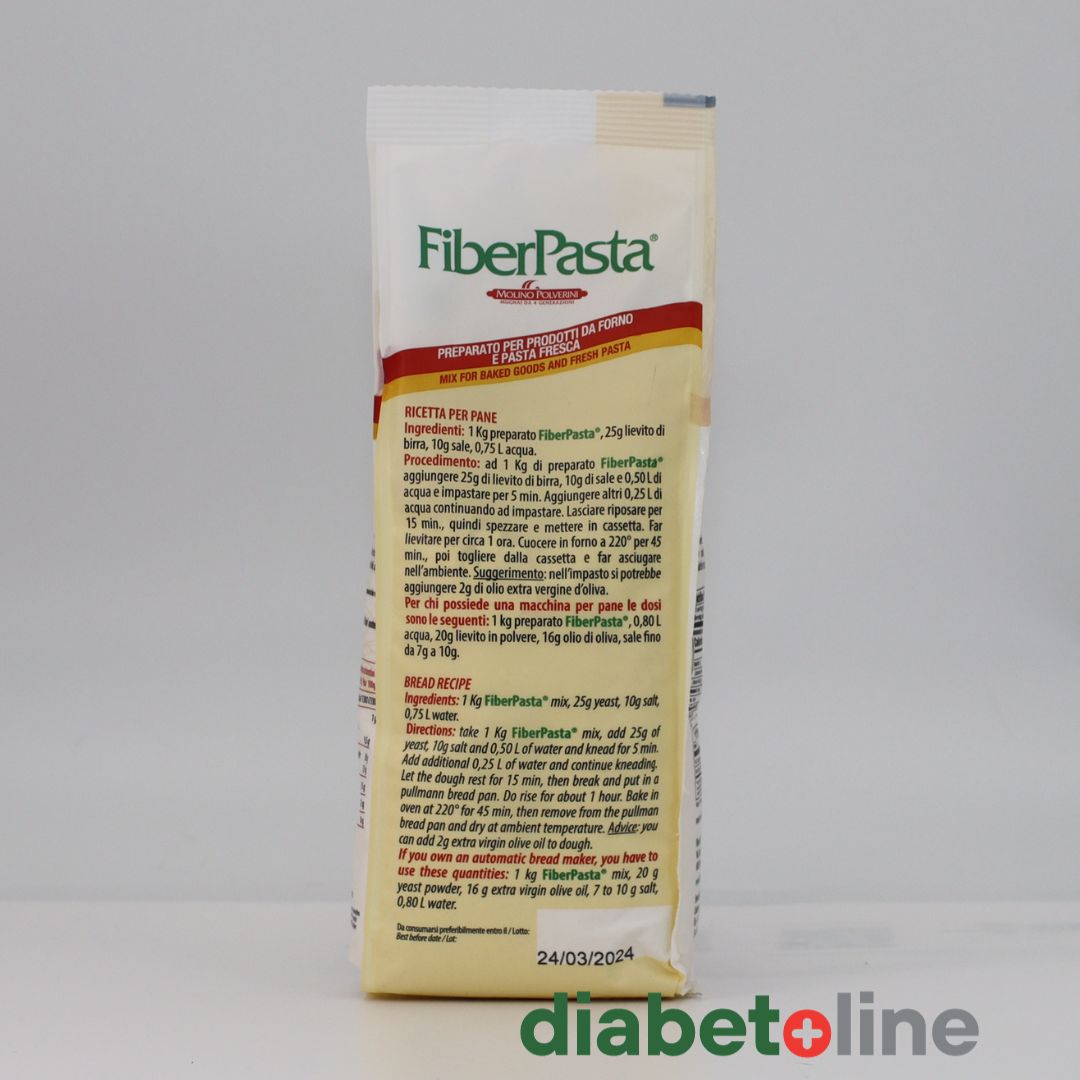 FĂINA PENTRU DIABETICI din grâu italian - cu indice glicemic mic 29 - FIBER PASTA 500 gr- produs Italia
