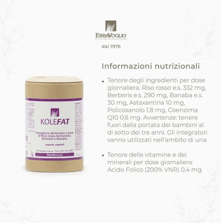 KOLEFAT - îmbunătățește digestia și structura lipidică generală – 60capsule – produs Italia