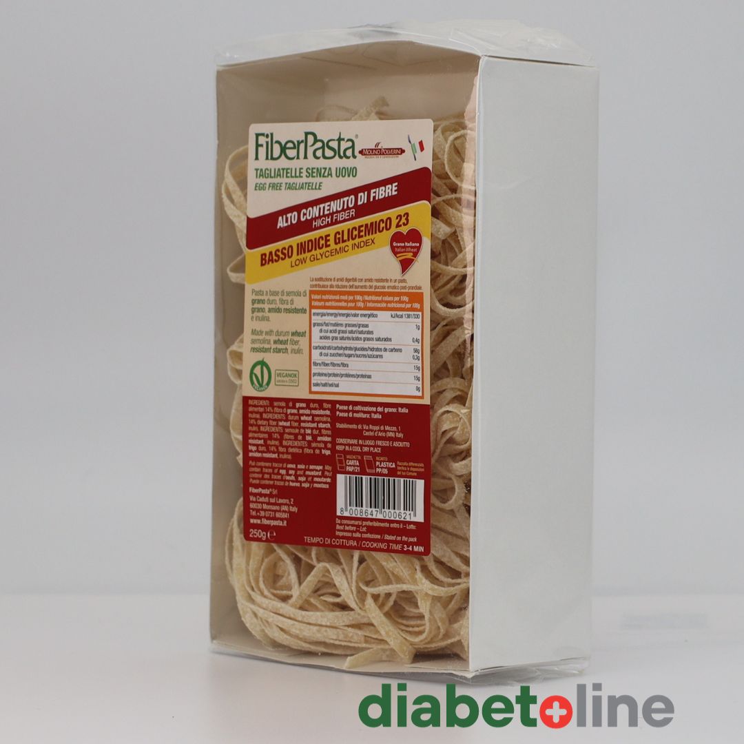 PASTE DIABETICI -  TAGLIATELLE - indice glicemic mic 23 - FIBER PASTA 250 gr- produs Italia