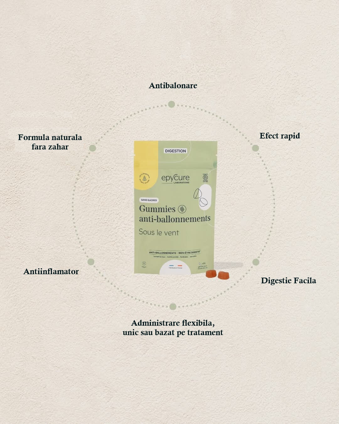 Digestie ușoară și rapidă - Anti-Balonare – 60 buc - produs in Franta