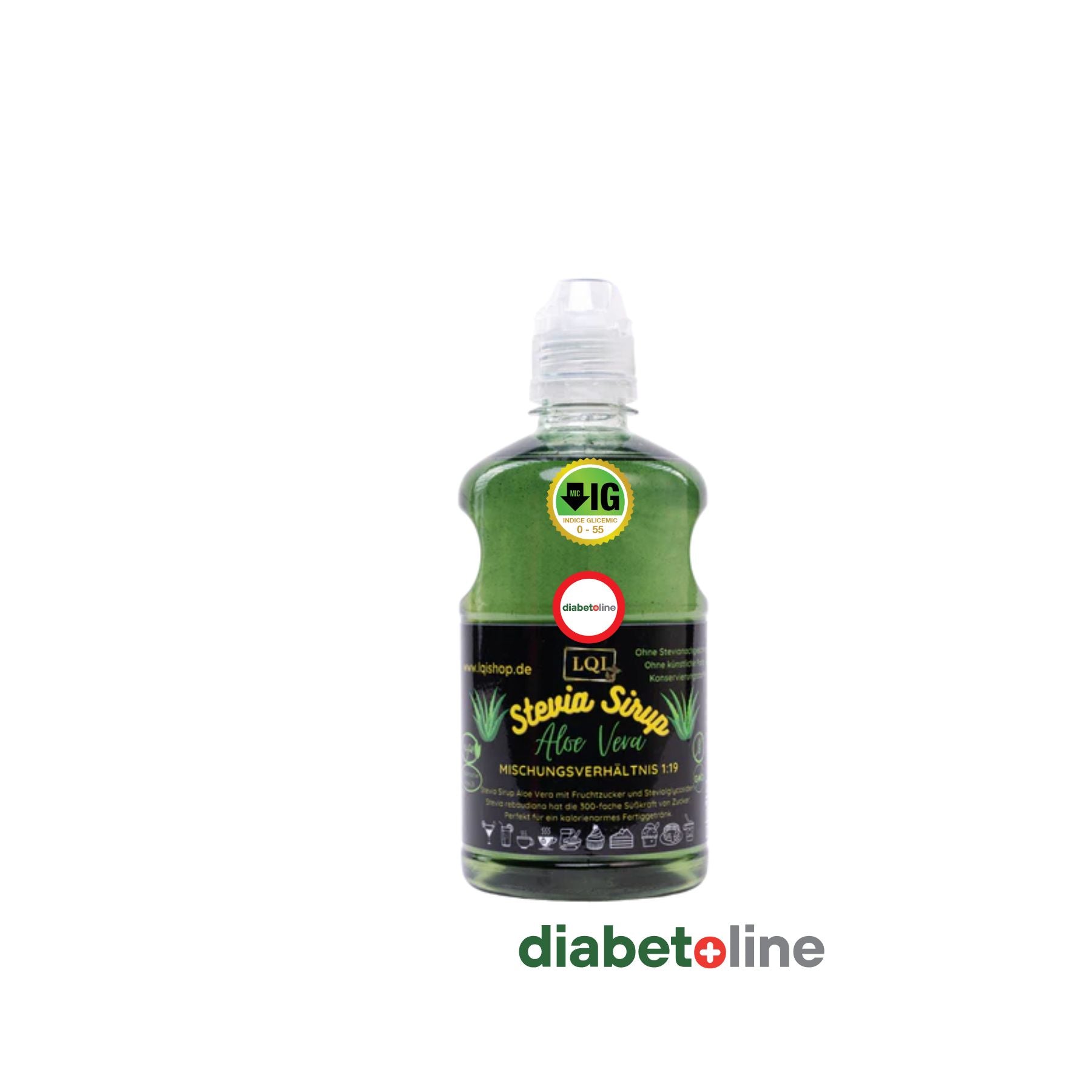 Sirop de Stevia cu Măr Verde cu indice glicemic scăzut - LQI - 650 ML