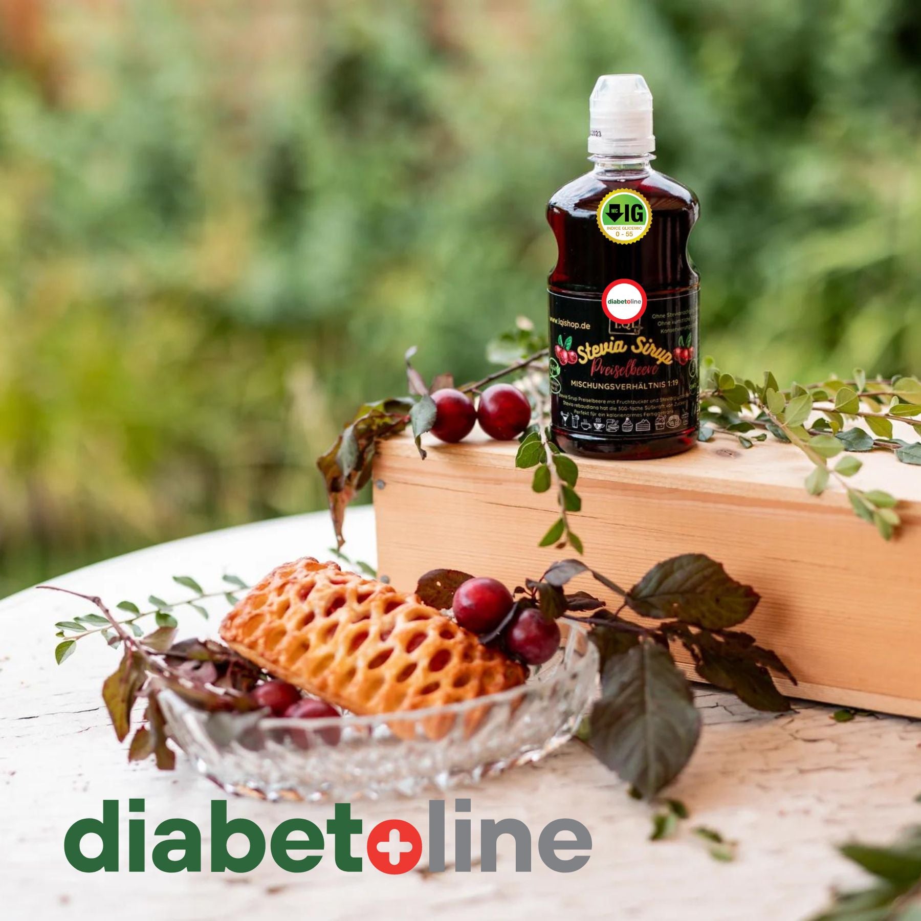 Sirop stevia cu merișor cu indice glicemic scăzut - LQI - 650 ML