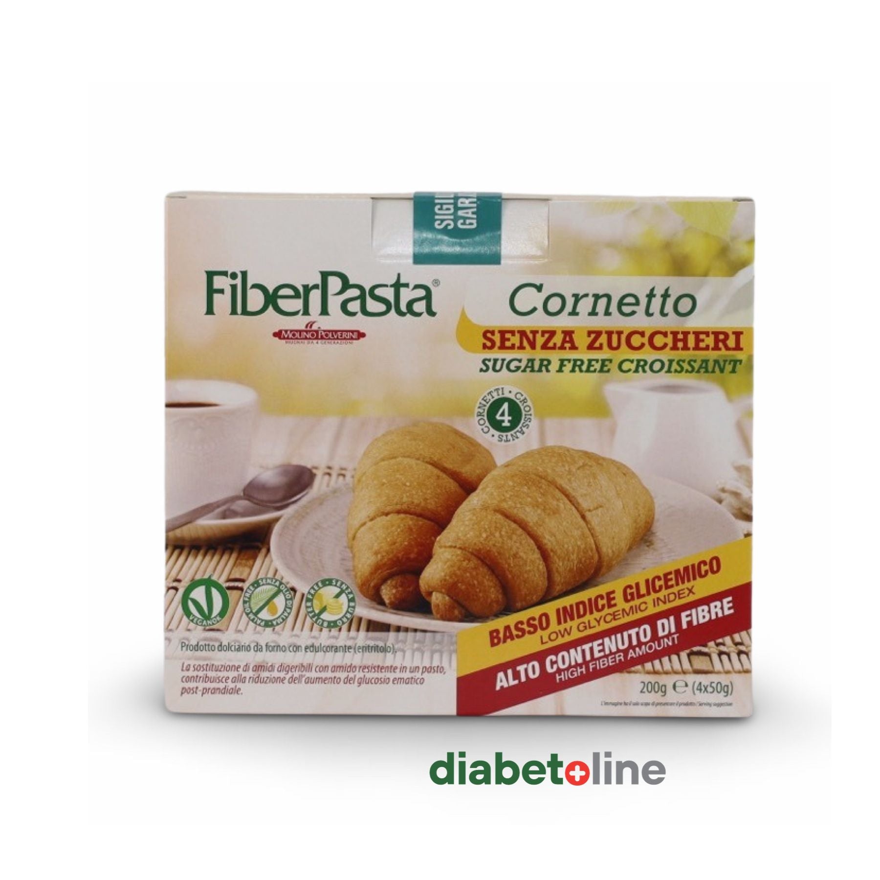 Croissant gustos fără zahăr - indice glicemic scăzut 200 gr (50gr x4)