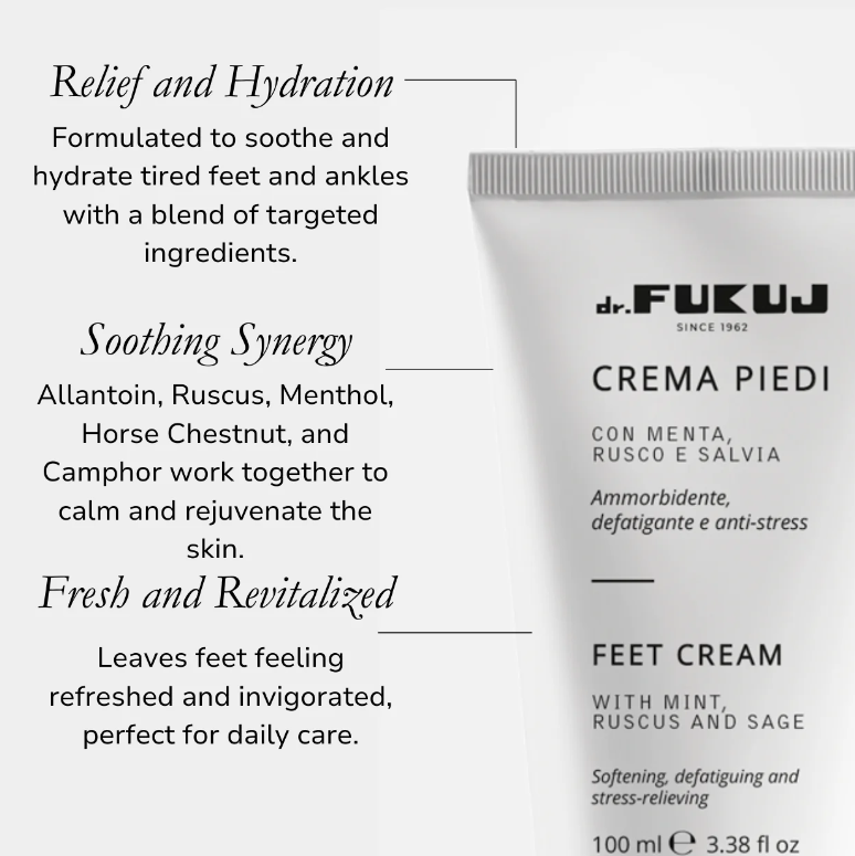 Dr.Fukuj - Crema pentru picioare - antioboseala, emolianta, AJUTA PICIORUL DIABETIC - produs Italia - 100ml