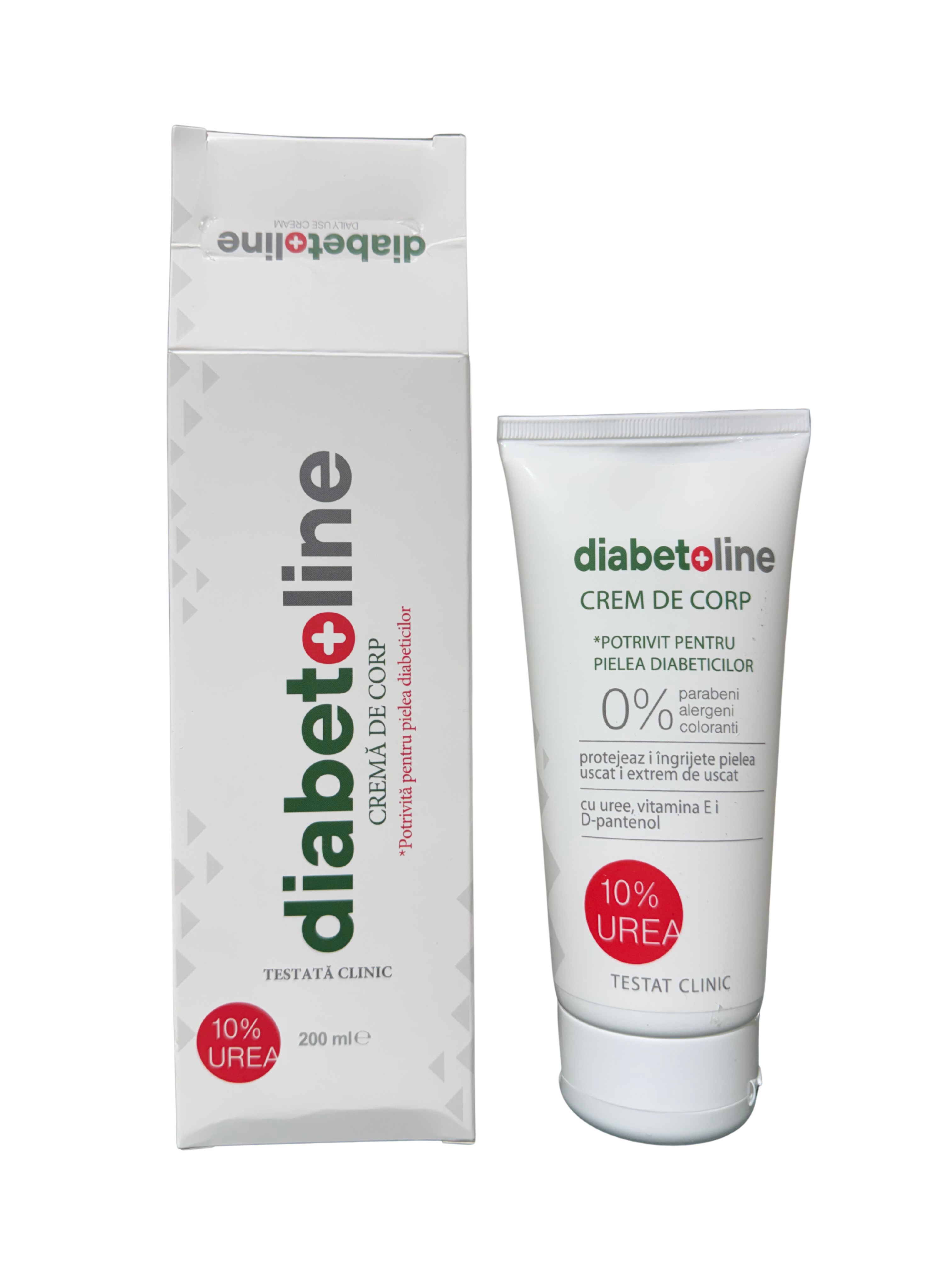Diabetoline - CREMA POTRIVITA PENTRU PIELEA DIABETICILOR 10% UREE - TESTAT CLINIC -200 ML