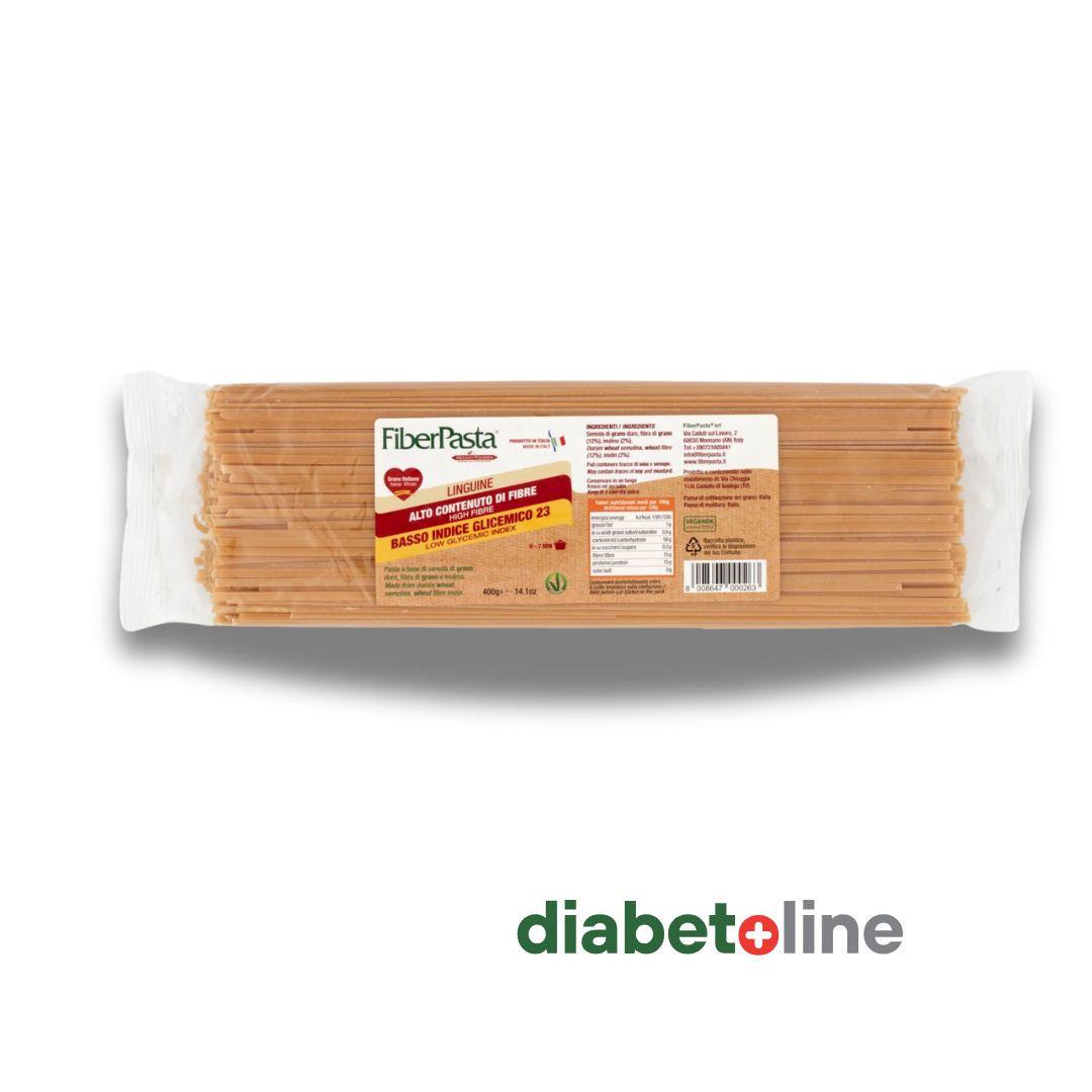 PASTE PENTRU DIABETICI - LINGUINE - indice glicemic mic 23 - FIBER PASTA 400 gr- produs Italia