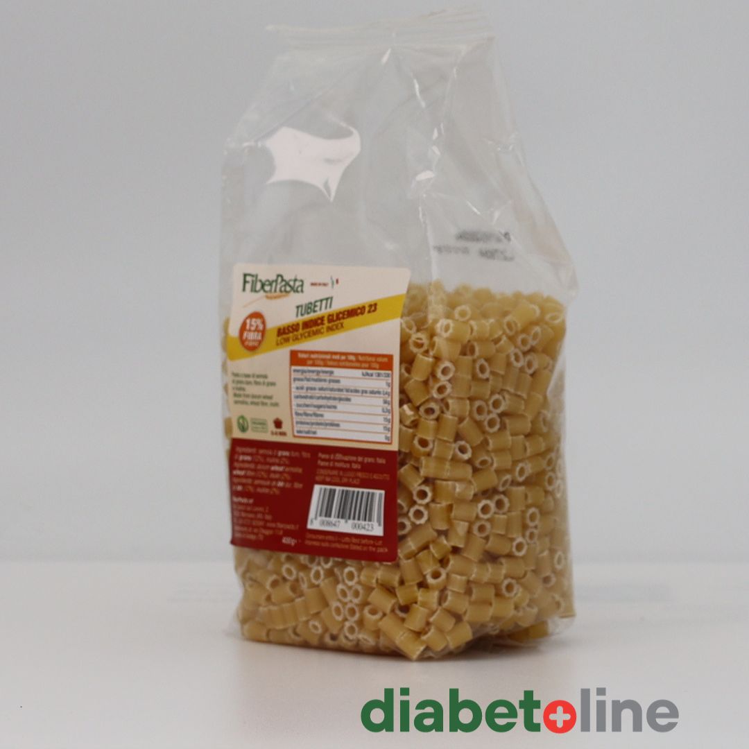 PASTE PENTRU DIABETICI - TUBETTI - indice glicemic mic 23 - FIBER PASTA 400 gr- produs Italia