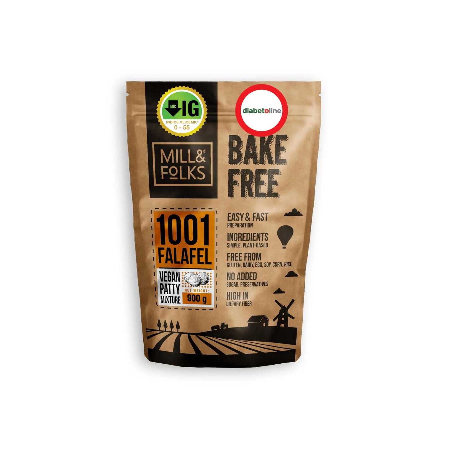 Chifteluțe falafel cu indice glicemic mic/ Bake-Free 1001 Falafel patty mixture 900 gr