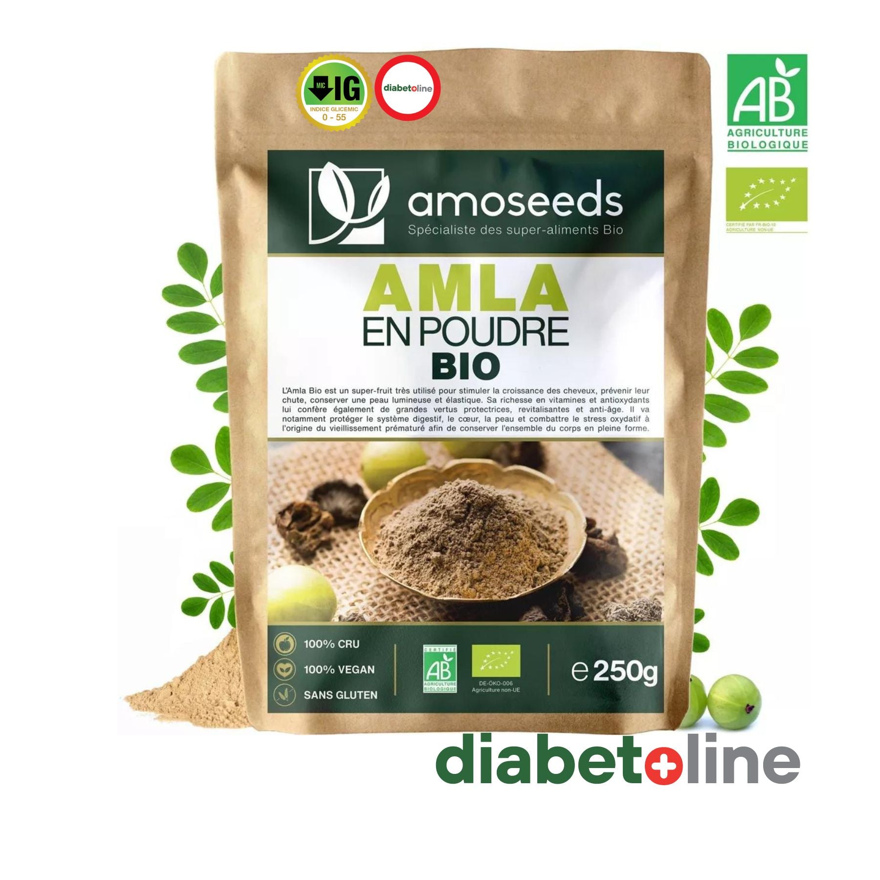 AMLA -PUDRĂ ORGANICĂ  AMOSEEDS 250 GR