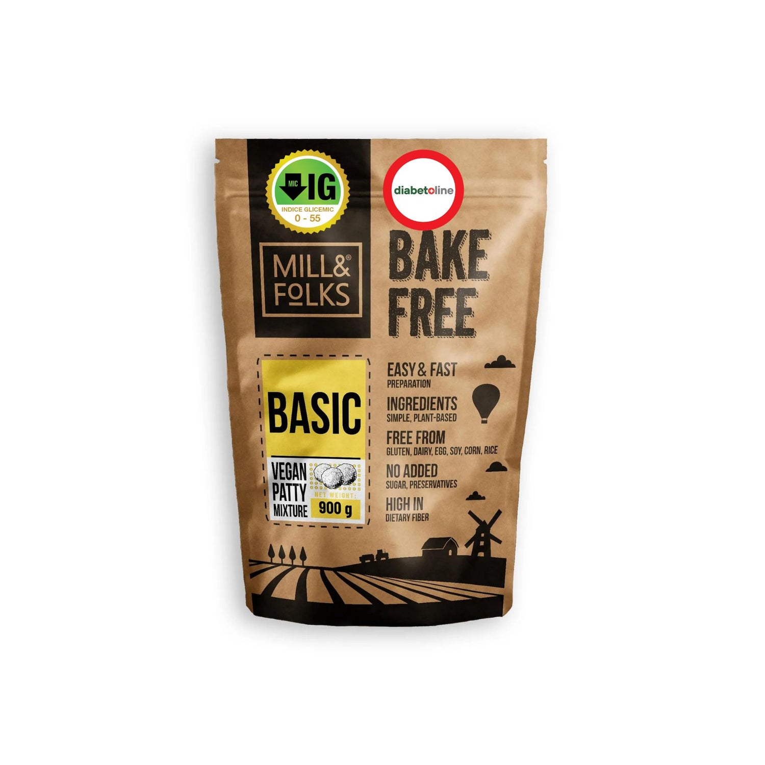 Mix pentru chifteluțe de legume -Indice glicemic mic / Bake-Free Basic patty mixture 900 gr
