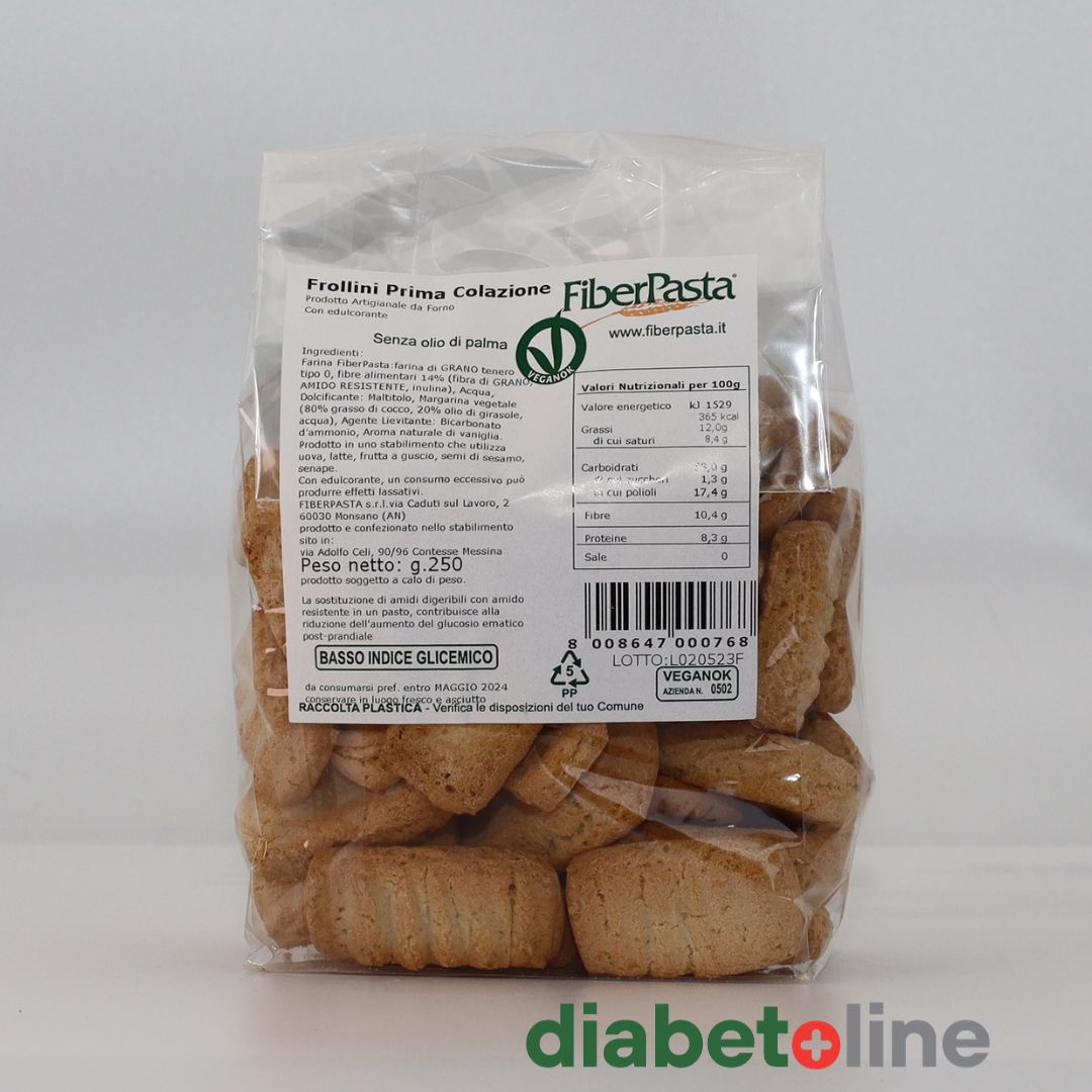 Biscuiti cu VANILIE - indice glicemic mic - FIBER PASTA 250 gr