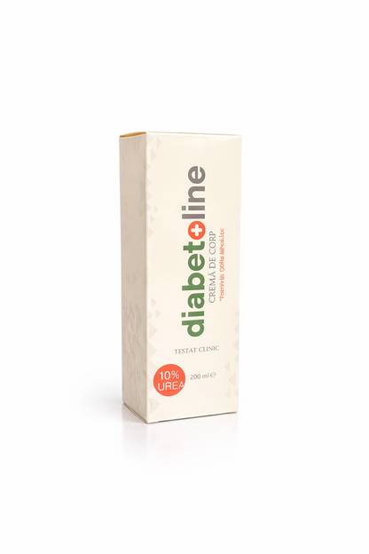 Diabetoline - CREMA POTRIVITA PENTRU PIELEA DIABETICILOR 10% UREE - TESTAT CLINIC -200 ML