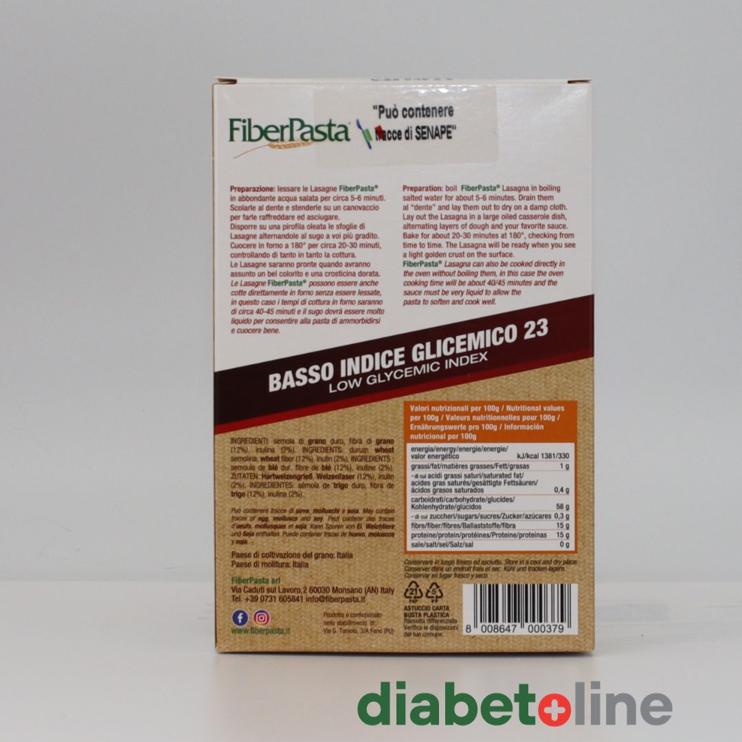 Lasagna- indice glicemic scăzut - FIBER PASTA 250 gr