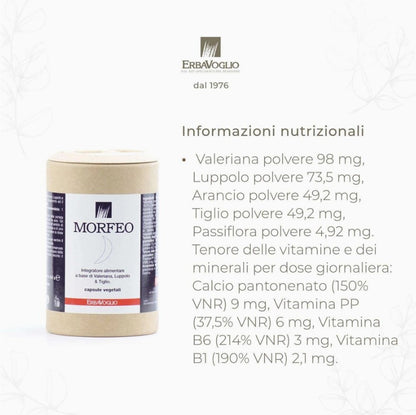 MORFEO – stări anxioase și nervozitate – 60 capsule – produs Italia