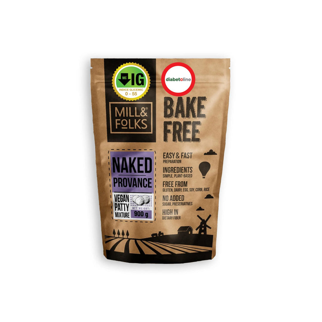 Chiftelute de legume-Provance, cu indice glicemic mic Bake-Free Naked Provance patty 900 gr