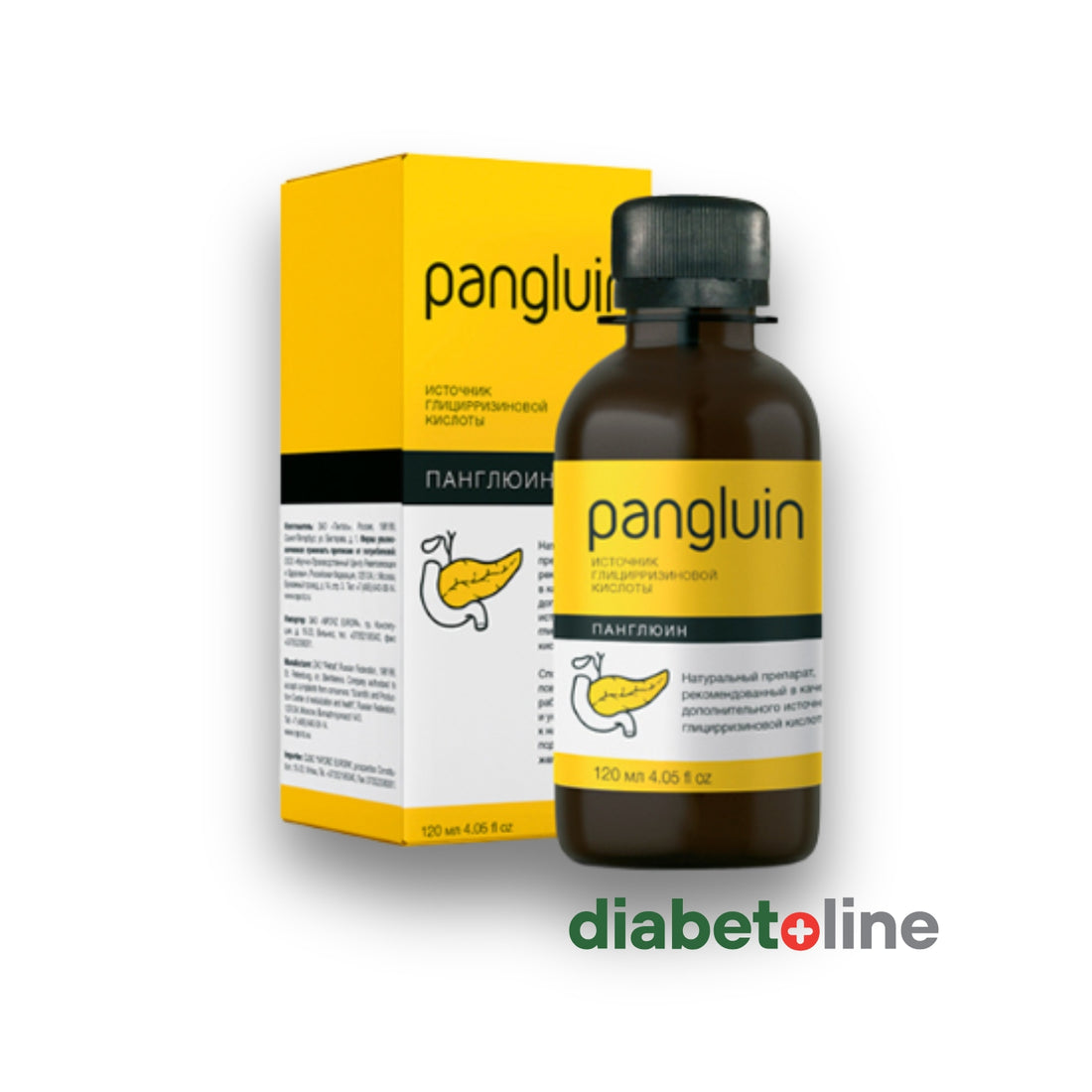 DIABET TIP 1 și TIP 2  Supliment natural și eficient PANGLUIN  120 ML