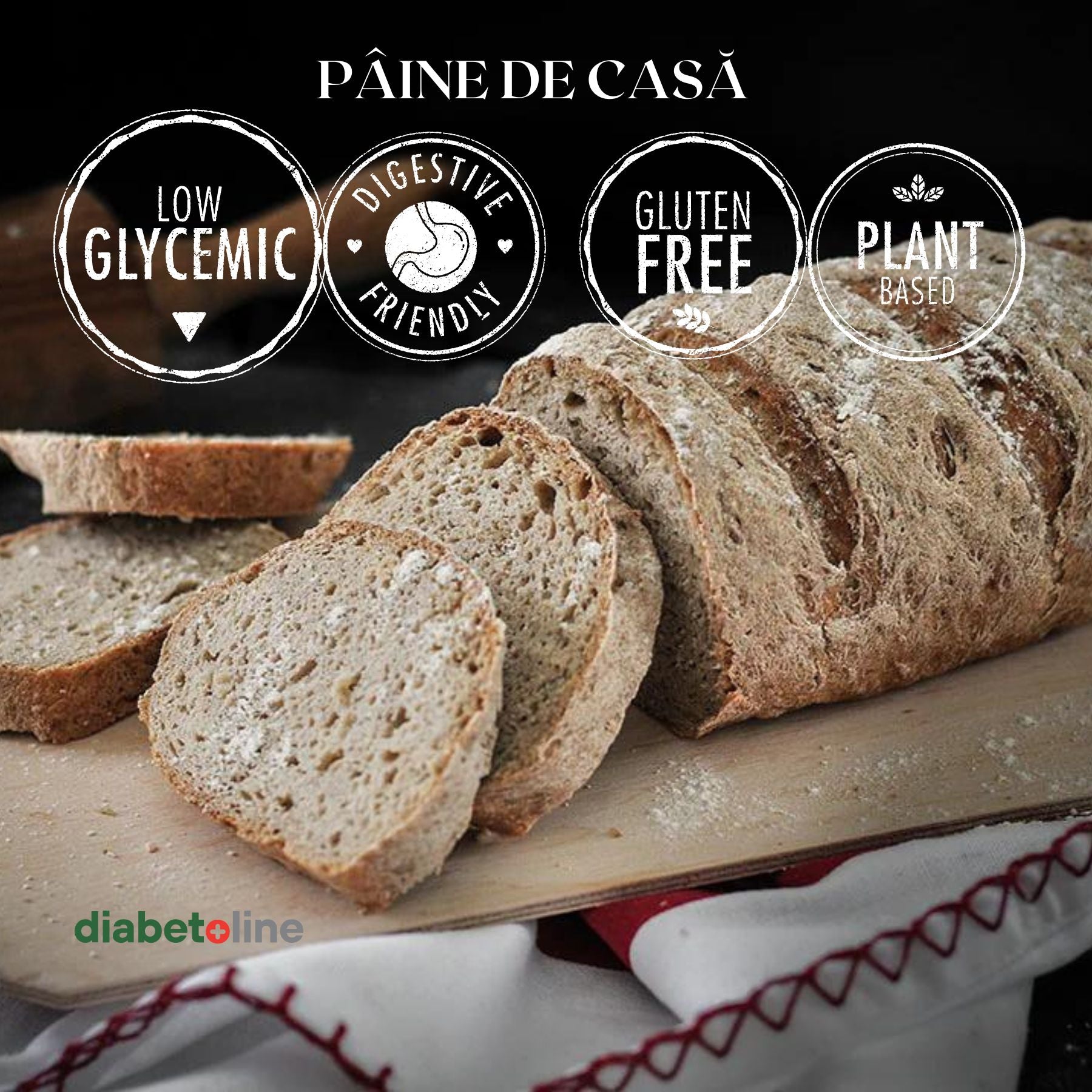 Făină cu indice glicemic mic pt. PÂINE DE CASĂ Bake-free Home-bread Flour 900 gr