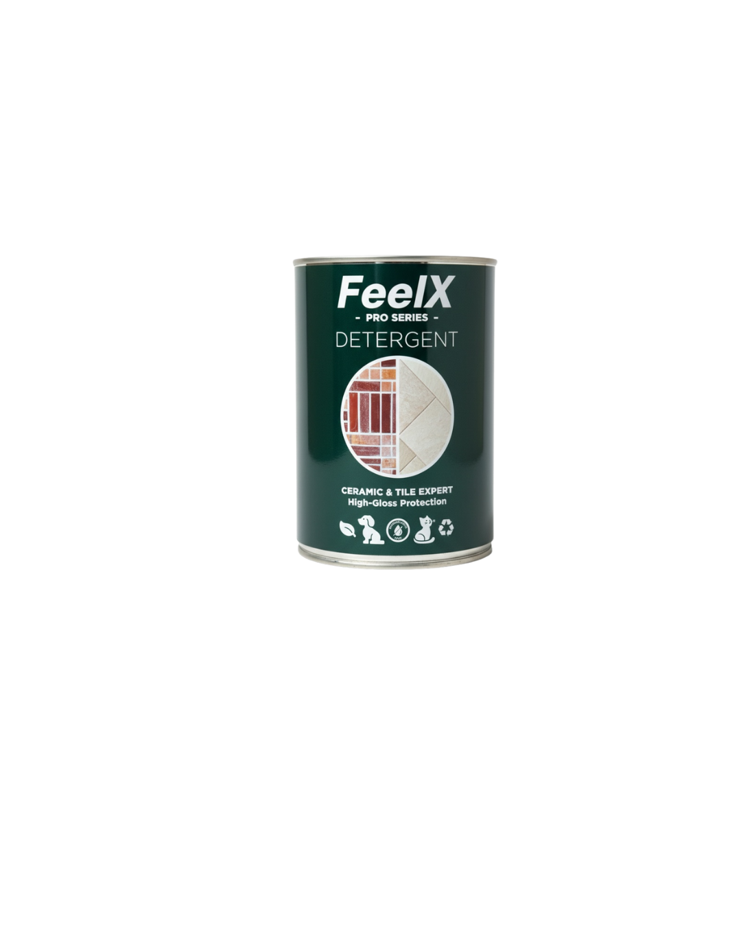Soluție de curățat ceramică și gresie FeelX Pro Series - Potrivită pentru animale de companie - Super concentrat 1:50 - Produce 50 L de soluție - Strălucire fără urme pentru gresie, faianță si ceramică - Sticlă metalică sustenabilă - 1L