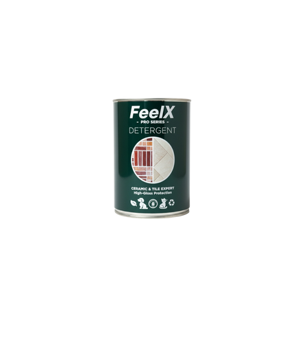 Soluție de curățat ceramică și gresie FeelX Pro Series - Potrivită pentru animale de companie - Super concentrat 1:50 - Produce 50 L de soluție - Strălucire fără urme pentru gresie, faianță si ceramică - Sticlă metalică sustenabilă - 1L