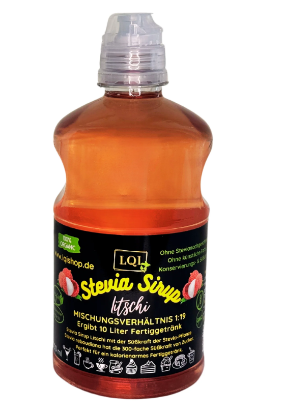 Sirop pentru diabetici cu aromă de LITCHII - indice glicemic scăzut 25 - 500ml- produs Germania