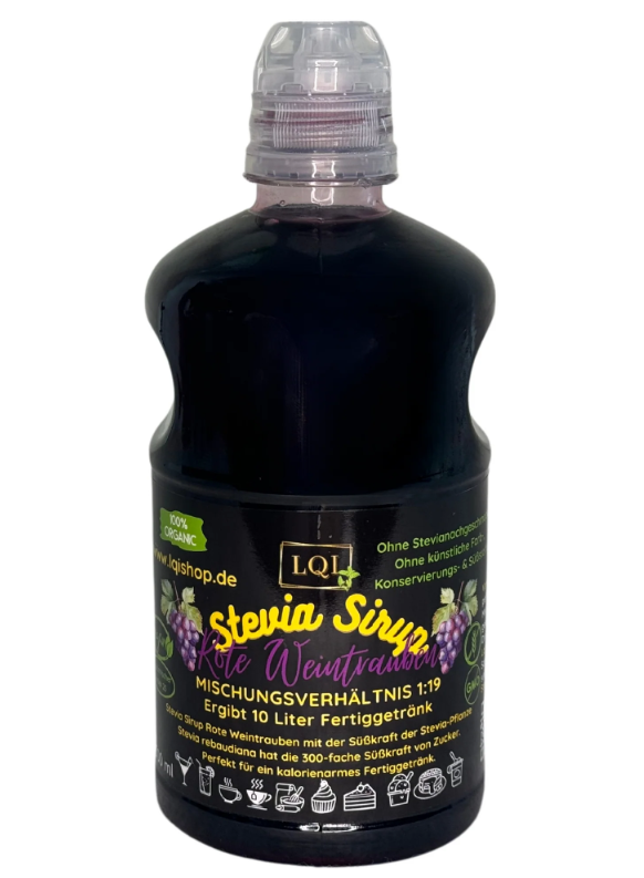 Sirop pentru diabetici cu aromă de STRUGURI ROȘII - indice glicemic scăzut 25 - 500ml- produs Germania